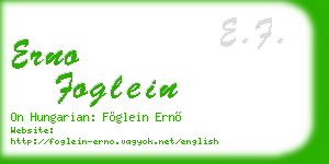 erno foglein business card