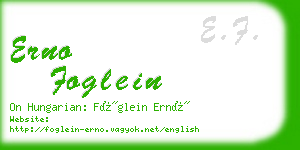 erno foglein business card